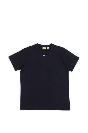t-shirt in cotone nero OFF WHITE KIDS | OBAA002S26JER006001